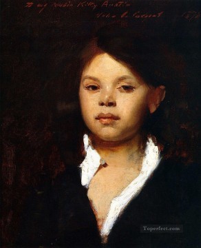  cabeza Pintura - Cabeza de una niña italiana retrato John Singer Sargent